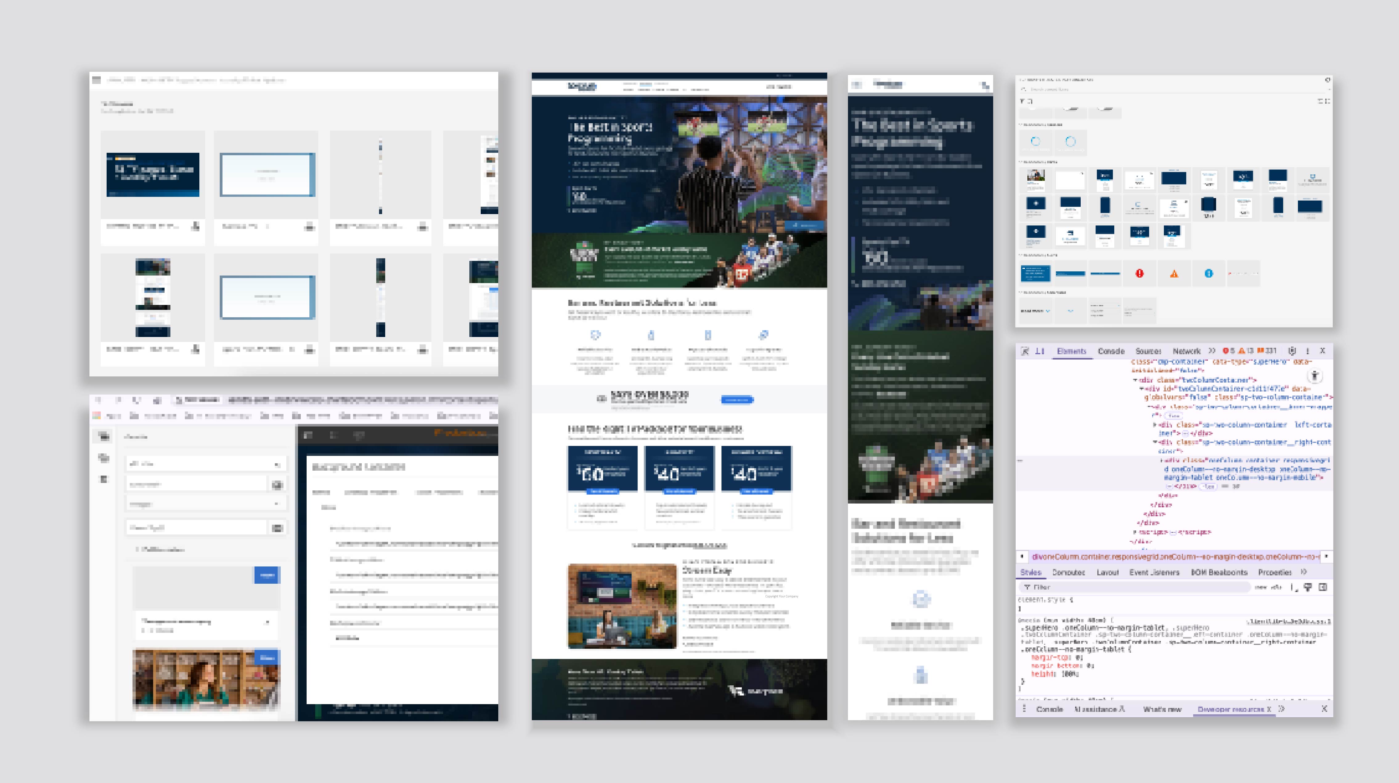 Spectrum Business responsive layout documentation — desktop, tablet, and mobile breakpoints